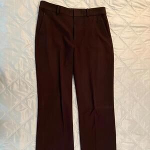 CHAPS Business Office Slacks Brown Wide Leg Pockets 8 Stretch Work Belt Loops